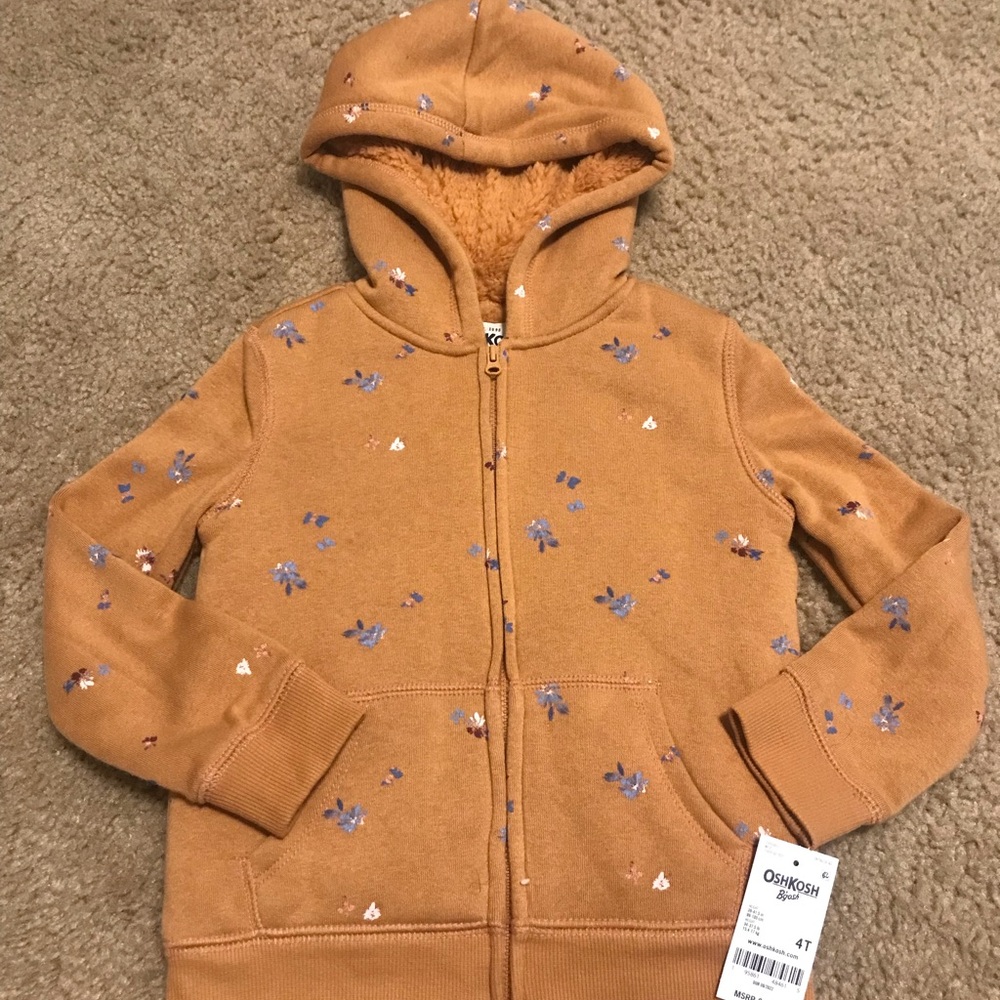 NEW! Toddler Girls Hooded Fleece Jacket, Size 4T